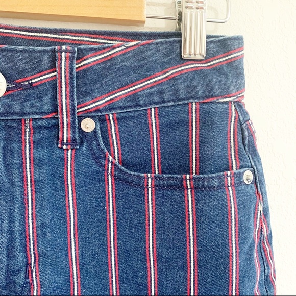 American Eagle Striped High Rise Mini Denim Skirt - Picture 4 of 9